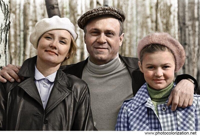 Владимир Меньшов с женой и дочерью