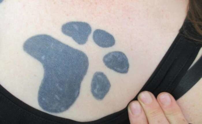 Британка сделала тату в память о псе прямо на своей груди