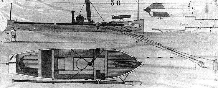 4. Минный катер инженера Тизенгаузена, Россия (1853-56 гг, точная дата строительства неизвестна)