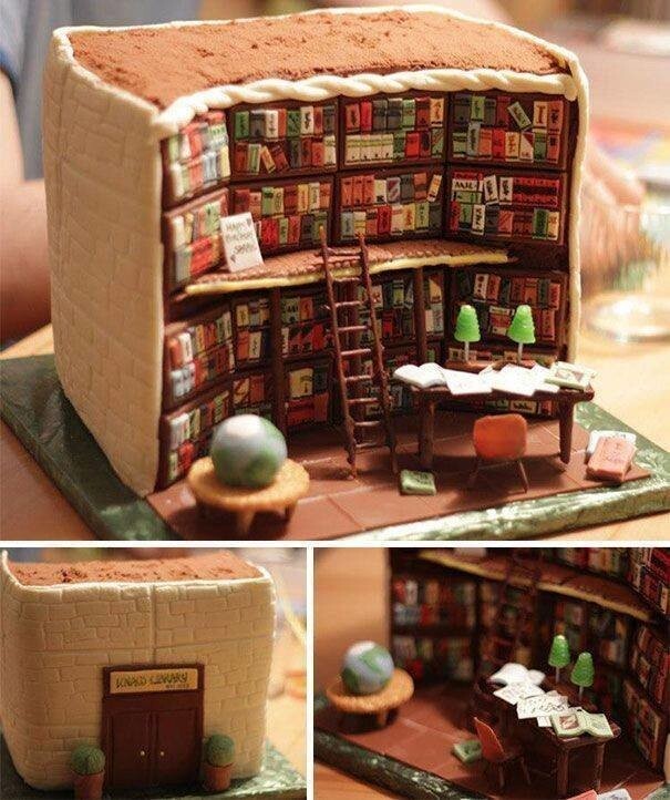 3. Торт в виде библиотеки 