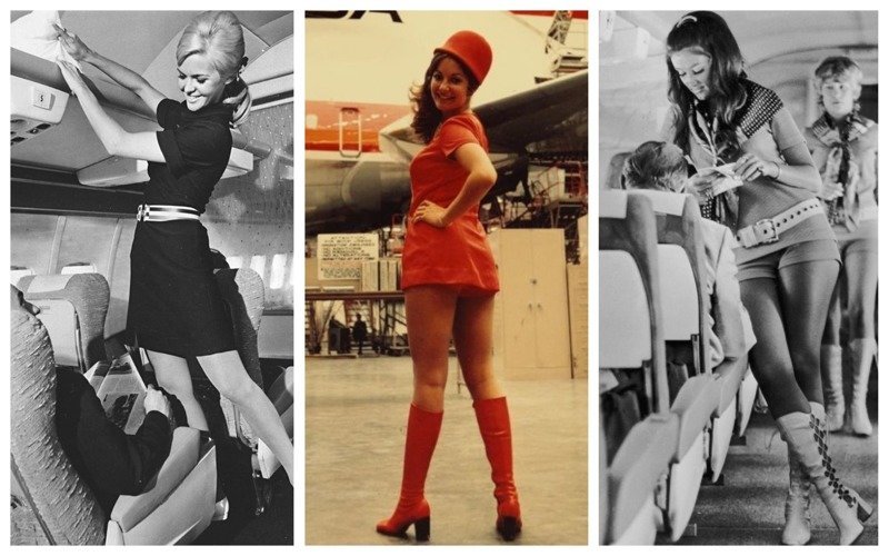 Как раньше обслуживали в воздухе: обворожительные стюардессы прошлого