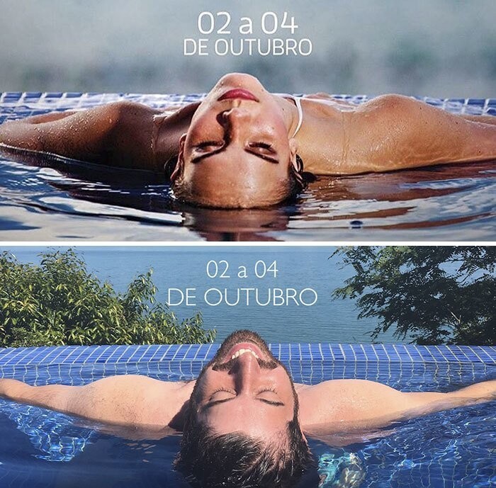 Парень забавно копирует фото девушек из Instagram* в бразильском отеле