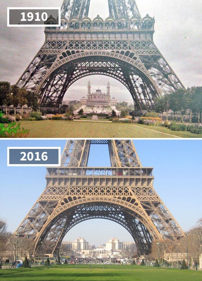 Эйфелева башня, Париж, Франция, 1910 - 2016