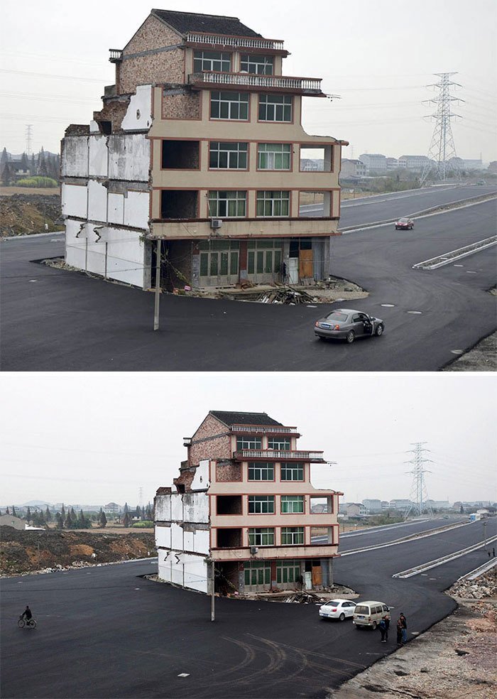 6. Этот дом в Китае - символ противостояния домовладельцев и девелоперов