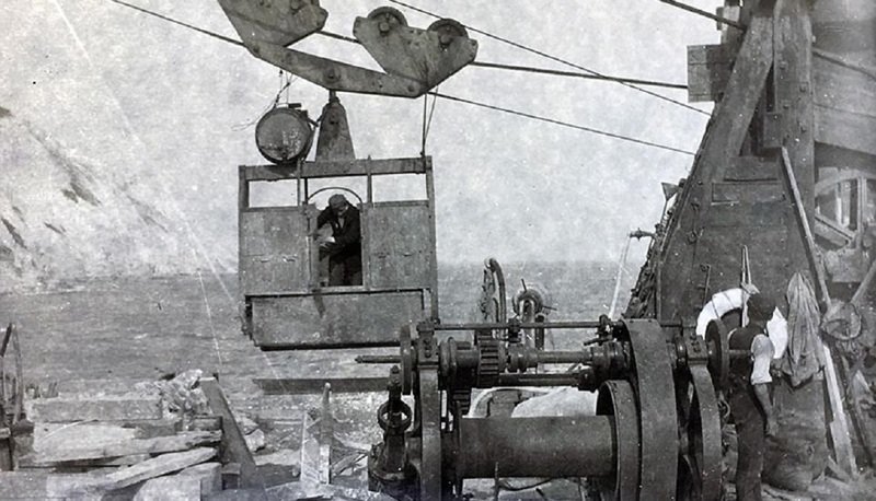 Редкие фотографии строительства маяка на мысе Бичи-Хед в начале прошлого столетия