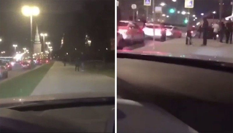 Мажор на BMW катался по тротуару у самого Кремля