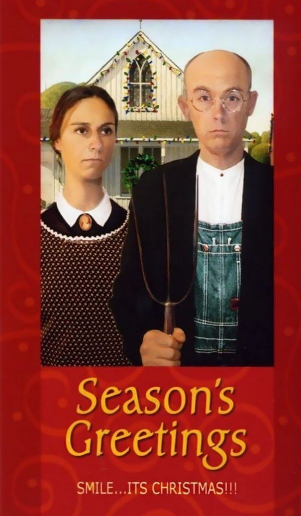 2007 год, можно сказать, стал годом классики. Майк и Лора перевоплотились на открытке в персонажей известной картины «Американская готика» художника Гранта Вуда