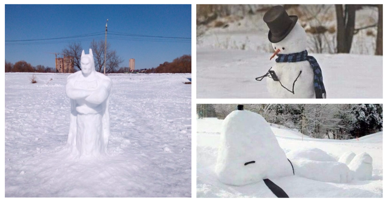 От обнаженной Ким Кардашян до Бэтмена: лучшие снежные фигуры со всего мира