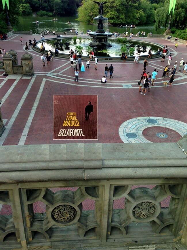 Гарри Белафонте на площади у фонтана Bethesda