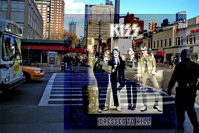 Группа KISS  - альбом ‘Dressed To Kill’ (1975) - юго-западный угол 23-й улицы и 8 авеню