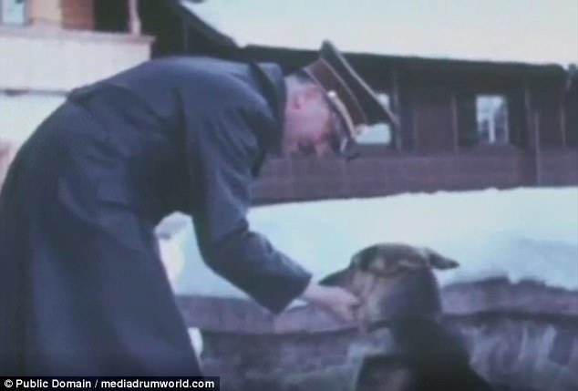 В конце видео - кадры из загородного дома Гитлера, на которых мы видим фюрера и его любимую собаку Блонди