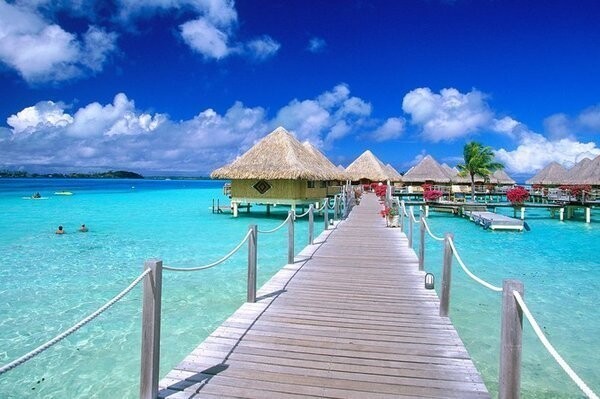 4. Таити, пляж Matira острова Bora Bora