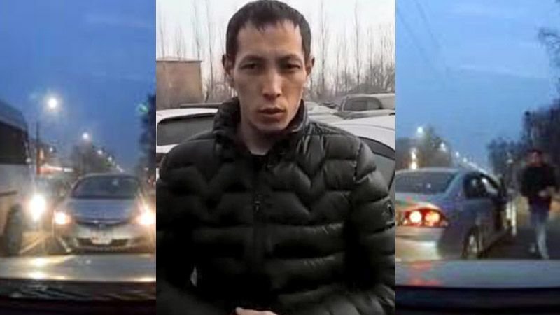 В Бишкеке хам пытался проехать по "встречной", а затем обматерил водителя, который его не пропустил