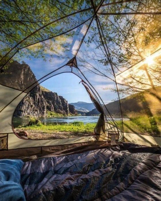Утро в палатке