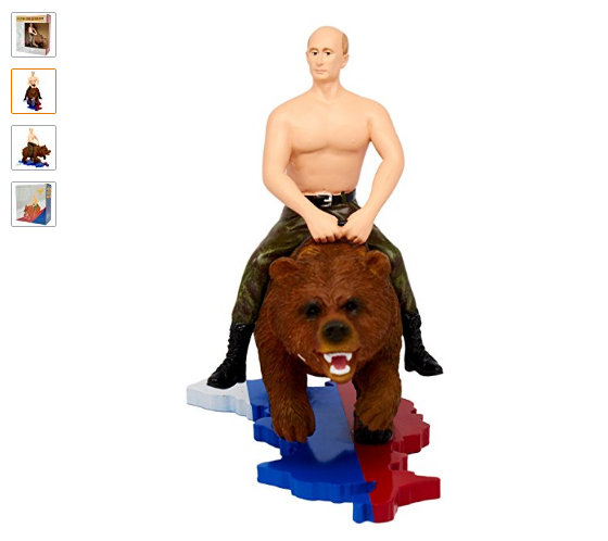 "Сексуальное изображение чуда без рубашки". Американцы об игрушечном Путине на медведе