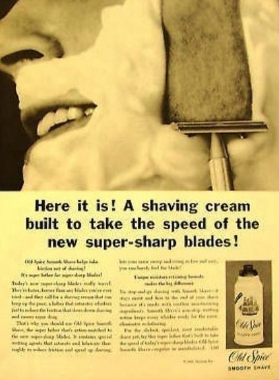 Большую роль в формировании вкусов играла реклама средств для бритья