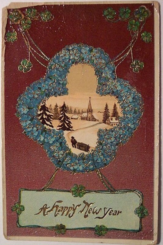 Подборка старинных зарубежных новогодних открыток
