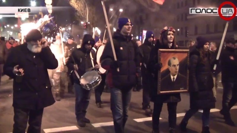 Факельное шествие в Киеве 01.01.2018 