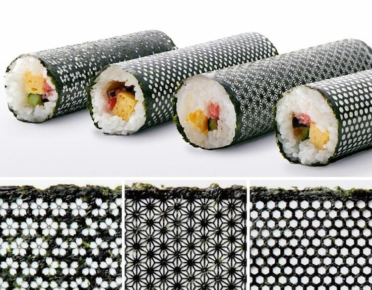 19. Лазерные узоры на нори-листах для суши - I & S BBDO и Umino Seaweed
