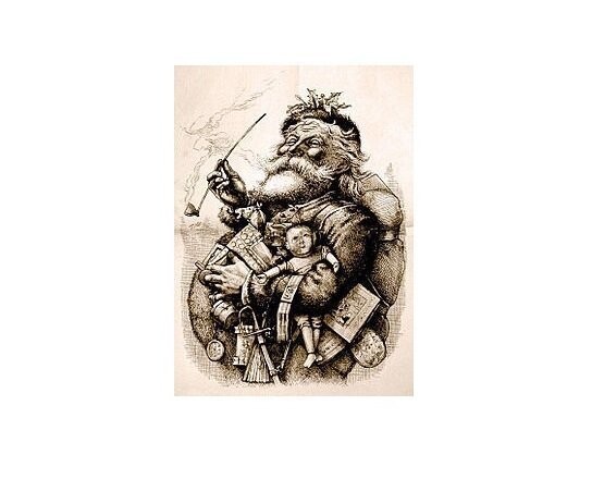Санта-Клаус на рисунке Томаса Наста (1881)
