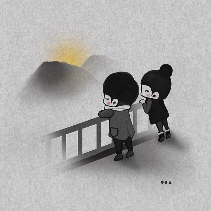Маленькие милые моменты из жизни супругов, которые создаёт корейский иллюстратор