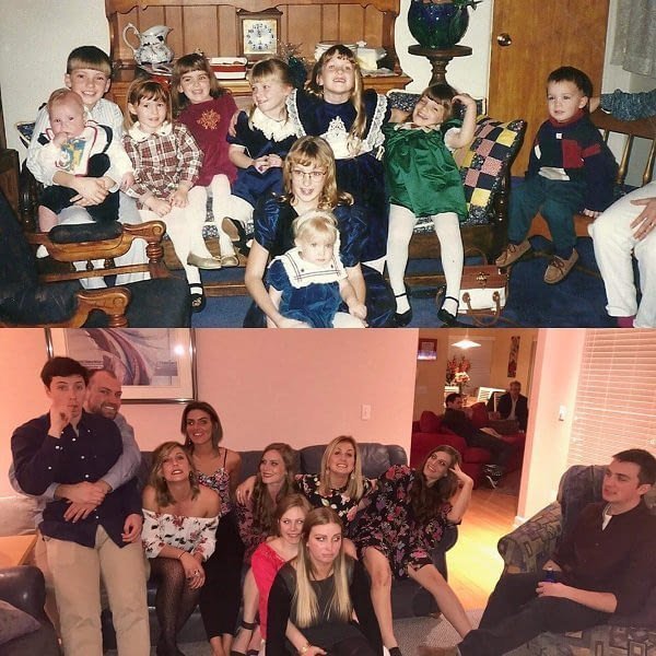 Время летит: забавная подборка семейных фото из серии "тогда и сейчас"
