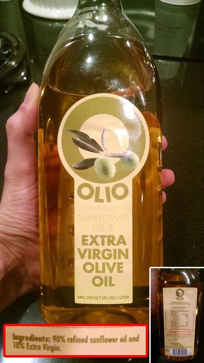 Оливковое масло. Инредиенты: 90% подсолнечного, 10% оливкового масла