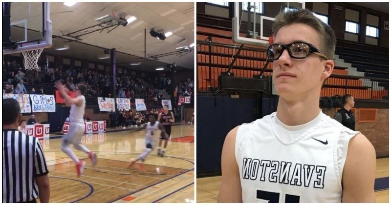 15-летний подросток стал звездой школы после невероятного броска в баскетбольное кольцо