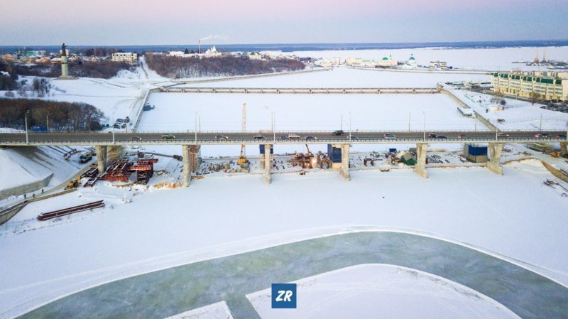 Строительство 2-й части нового Московского моста в Чебоксарах