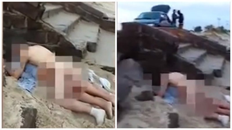 На пляже обнаружили уснувшую во время секса парочку