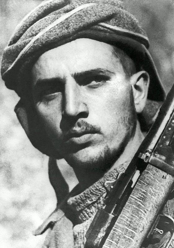 Портрет советского партизана на Кавказе.
