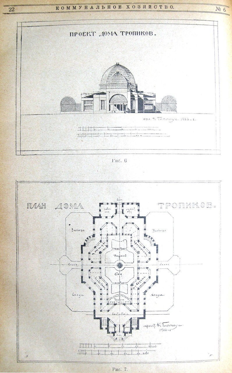 Оранжерея в Петровском парке. 1926