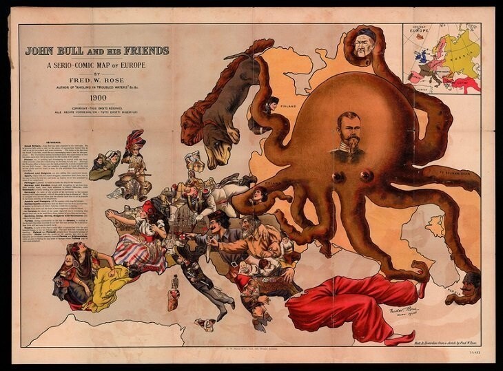 Изображение Российской Империи в виде гигантского спрута.