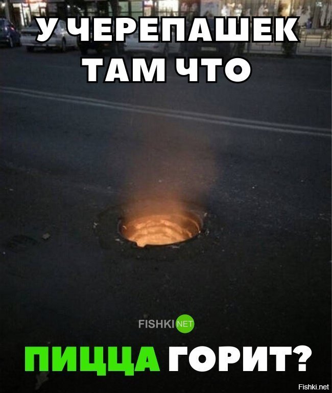 У черепашек пицца горит