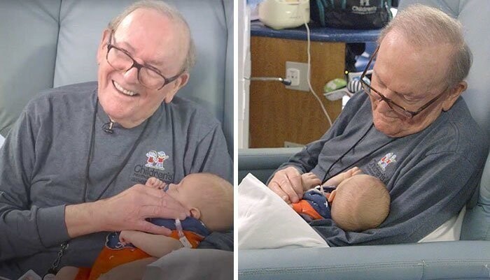 Вот уже 12 лет этот пенсионер из Атланты нянчит малышей в педиатрическом отделении интенсивной терапии