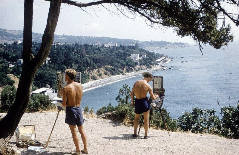 Крым, 1958 год. Вид со стороны скалы Дива