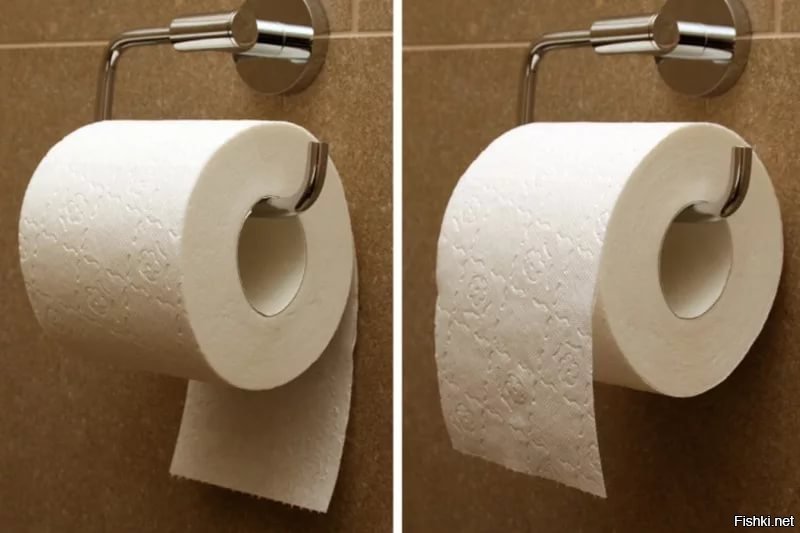 Как правильно вешать туалетную бумагу