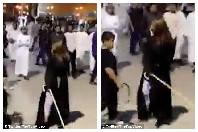 Видео: саудовская "чудо-женщина" избила обидчиков палкой