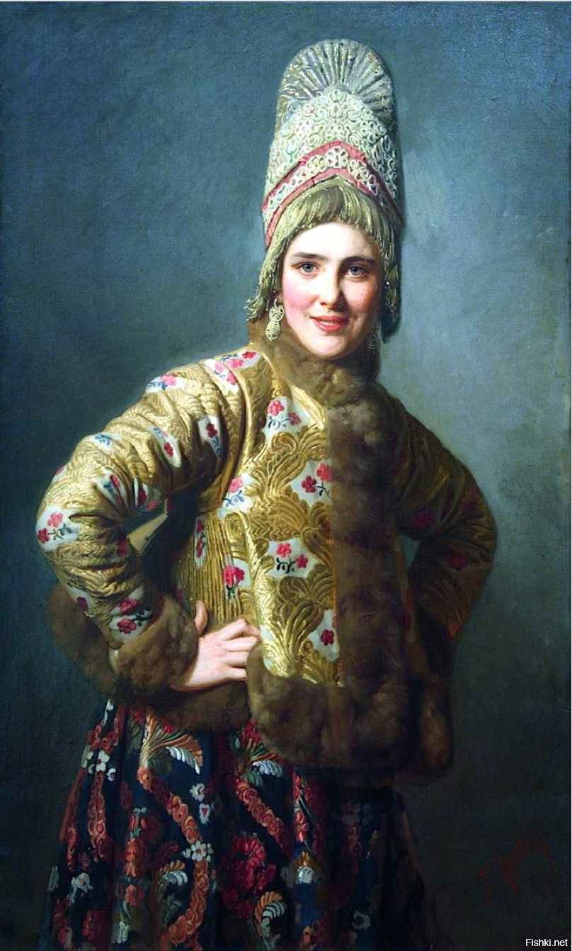 Карл Богданович Вениг (1830-1908) «Русская девушка», (1904), холст, масло