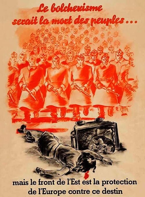 Большевизм несет смерть всем нациям. Франция, 1943 г.