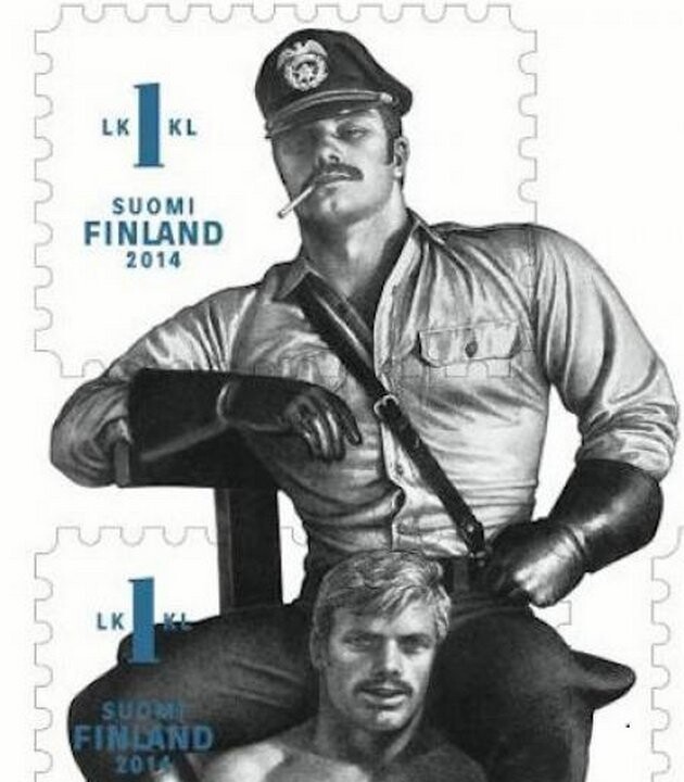 Финны выпустили марки с гомоэротическими сценами. на фото самая приличная из них
