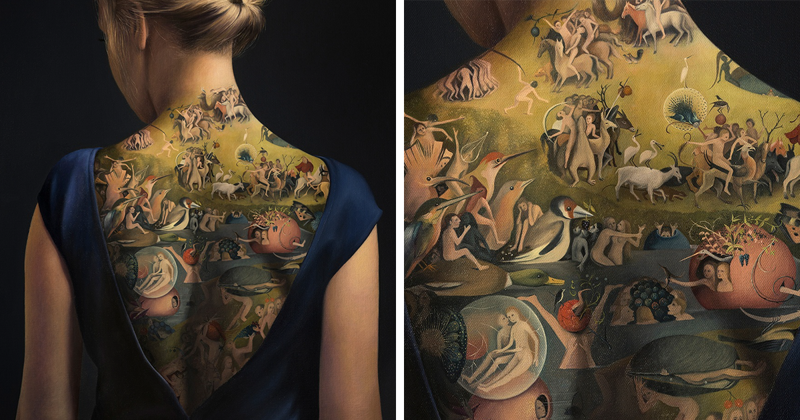 Потрясающая репродукция картины "Сад земных наслаждений", которую легко спутать с татуировкой