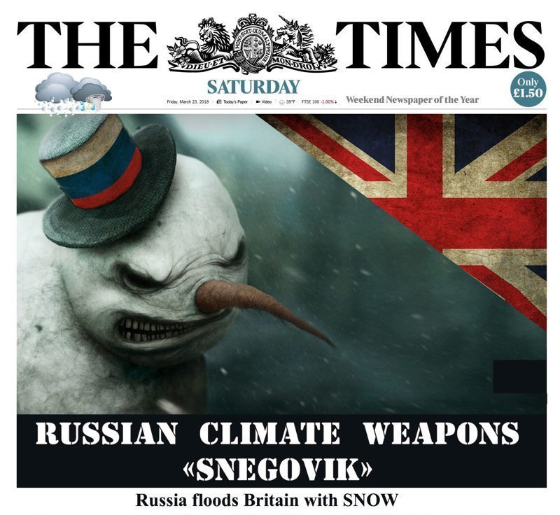 Россия применила по Британии климатическое оружие «SNEGOVIK»
