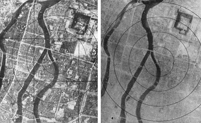 33. Хиросима до и после атомной бомбардировки, 6 августа 1945 г.
