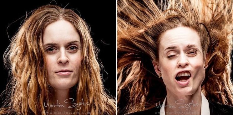 Люди до и после того, как фотограф напал на них с воздуходувкой