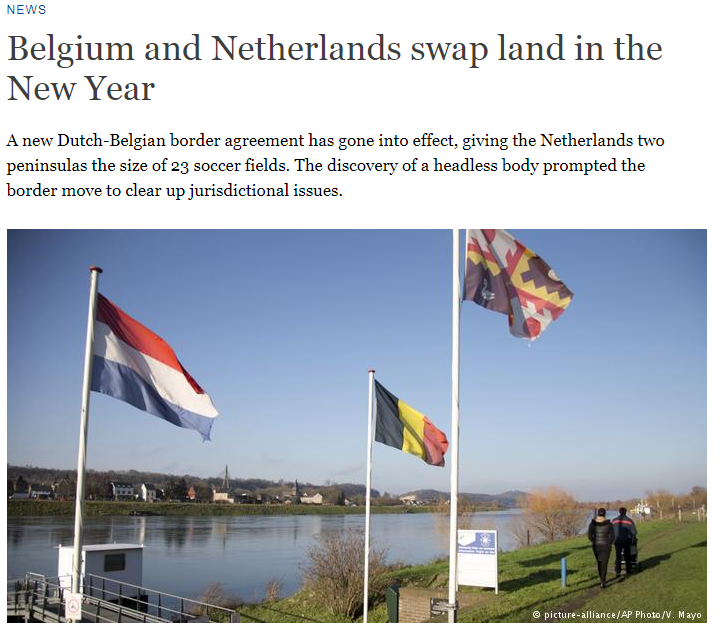 Необычная граница между Бельгией и Голландией
