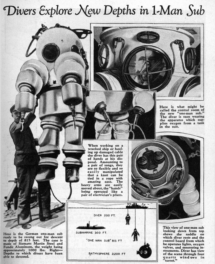Почти Мини-подводная лодка на одного человека, 1933