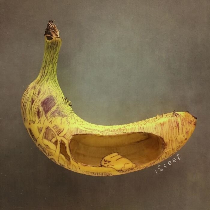 Художник превращает бананы в произведения искусства, и получается удивительный результат