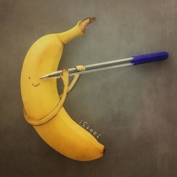 Художник превращает бананы в произведения искусства, и получается удивительный результат