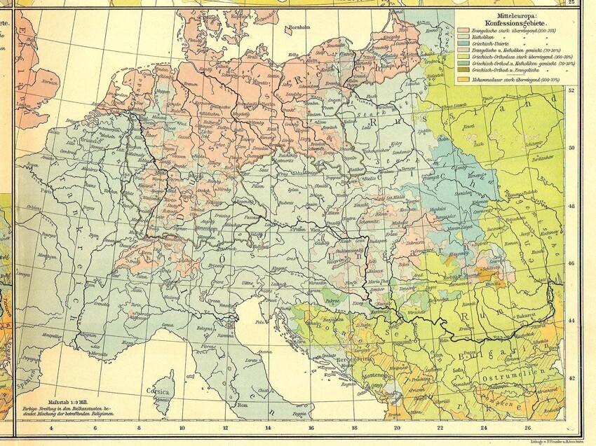 Карта европы 1899
